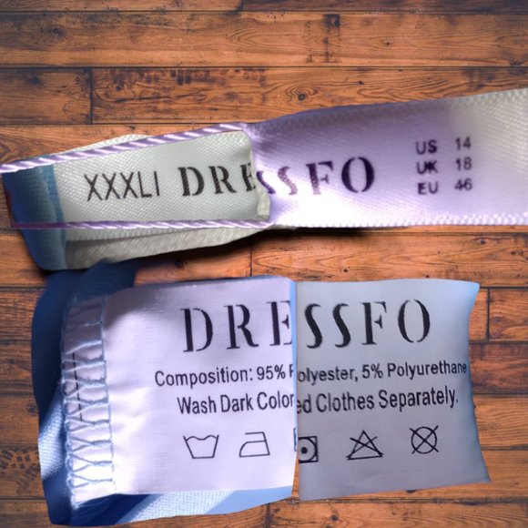 Light Blue Fitted Mini Dress w/Puff Sleeves - Picture 6 of 6